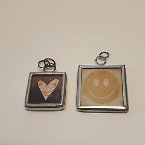 Square Pendants Heart Smile Love Keep Calm and Be Happy